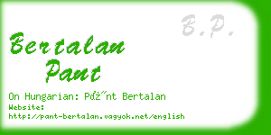 bertalan pant business card